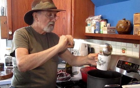 Paul serving chicory coffee